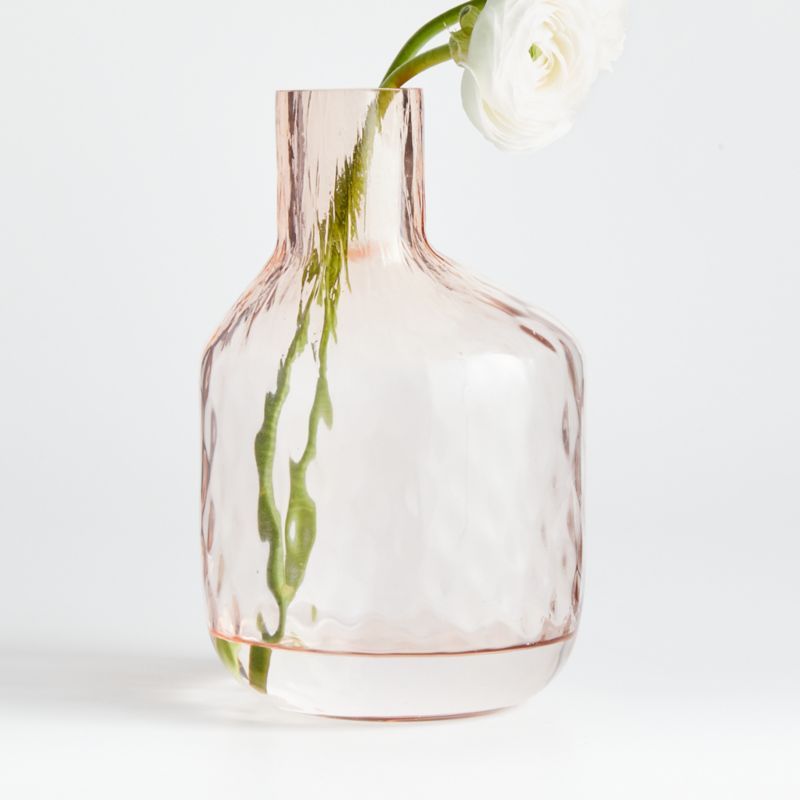 Cecillia Large Pink Glass Vase | Crate and Barrel | Crate & Barrel