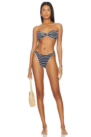 Hunza G Jean Bikini Set in Navy & White Stripe from Revolve.com | Revolve Clothing (Global)