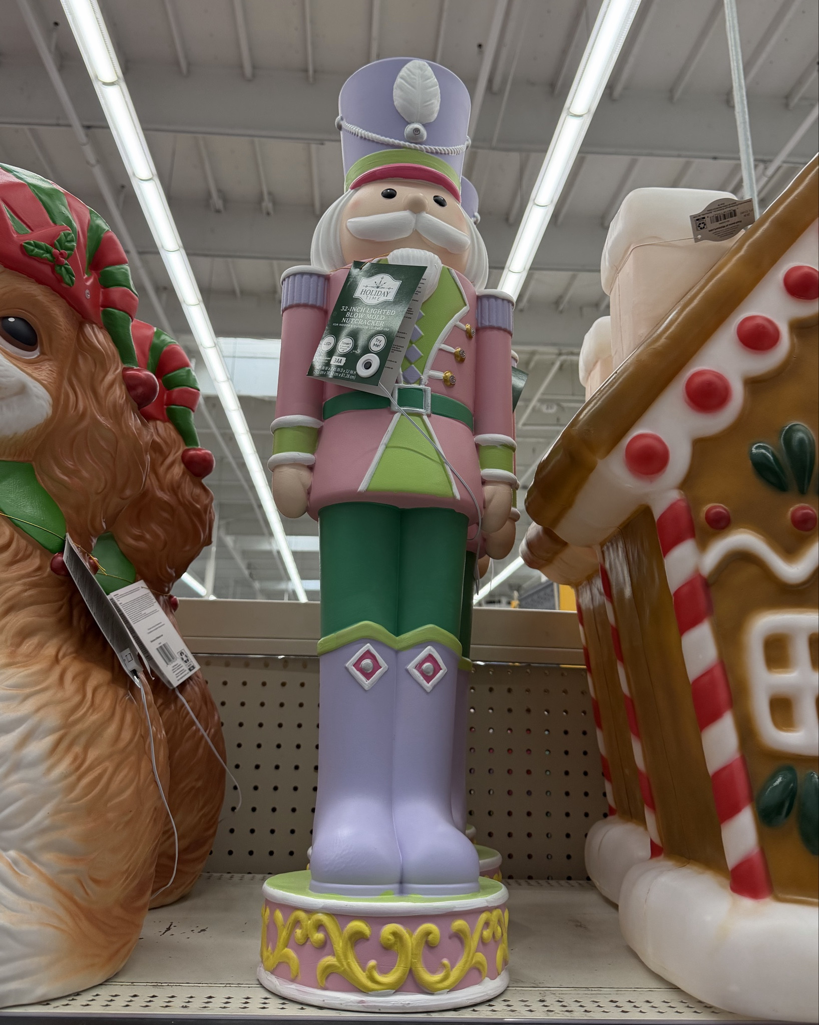 Large Christmas outdoor decorations. The nutcracker was my favorite! Snapped pics of the Cute gingerbread house and gnome too. 

#LTKHome #LTKHoliday #LTKSeasonal