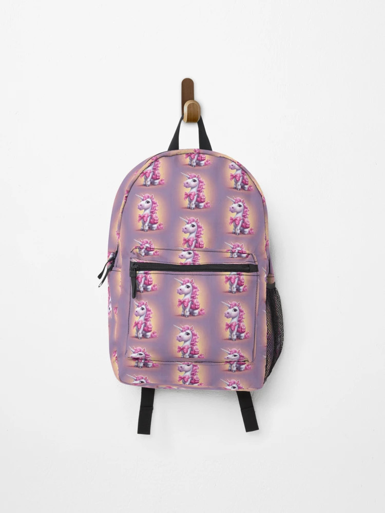 Unicorn with a pink backpack  Backpack | Redbubble (US)