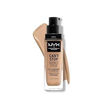 NYX PROFESSIONAL MAKEUP Can't Stop Won't Stop Full Coverage Foundation - True Beige (With Yellow ... | Amazon (US)