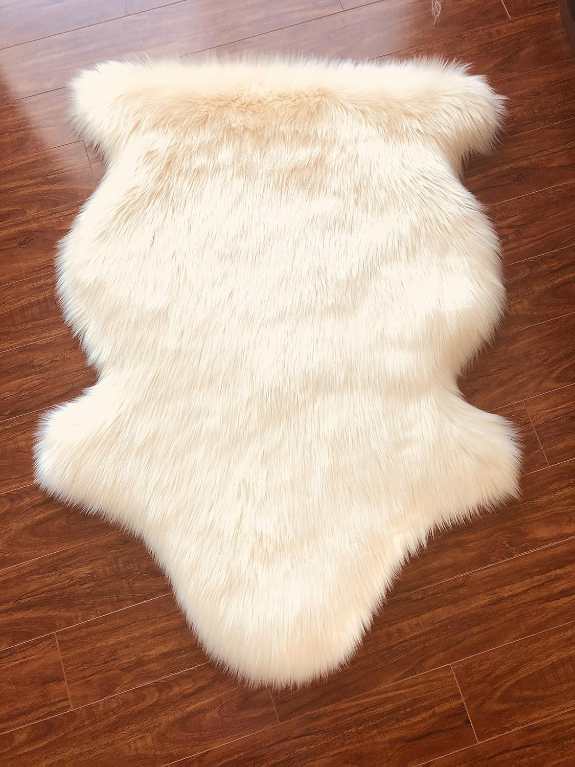 LAMBZY Faux Sheepskin Soft Hypoallergenic Free Shape Silky Shag Rug, Luxury Shaggy Silky Plush Ca... | Amazon (US)