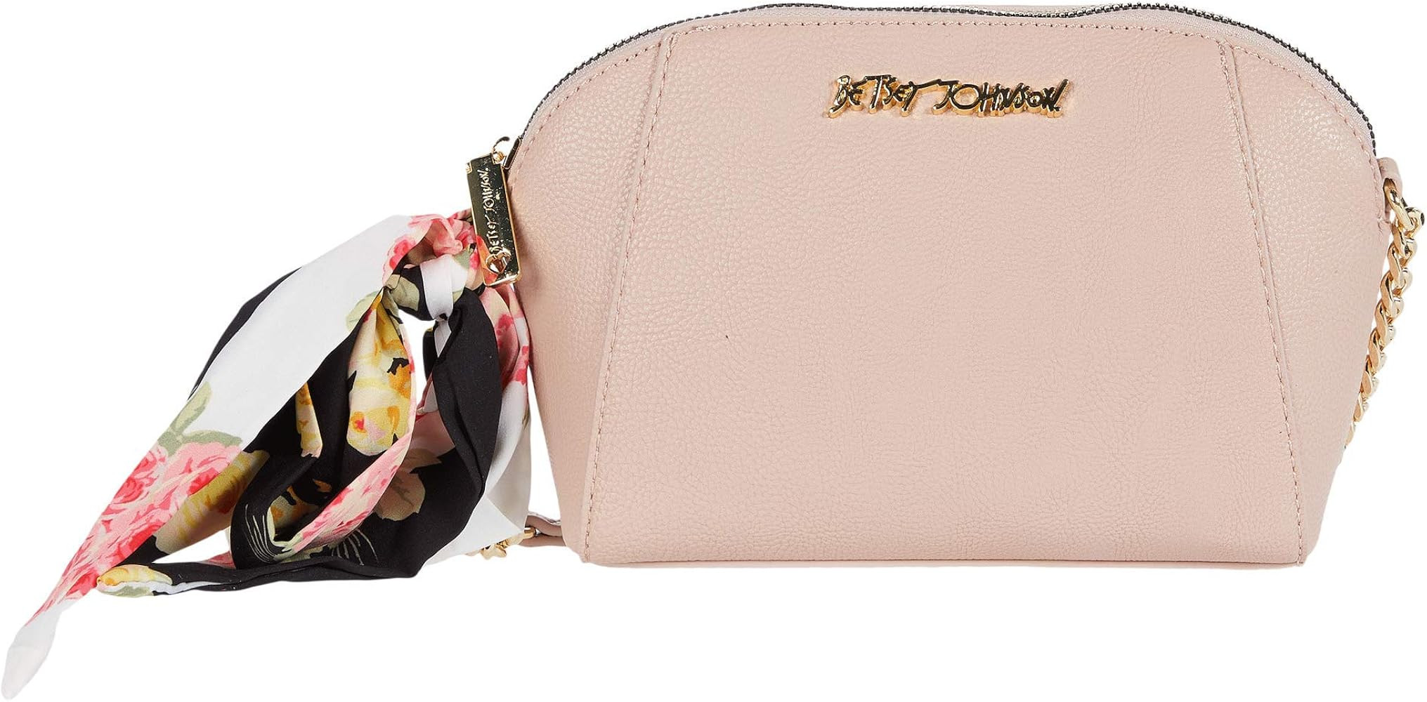 Betsey Johnson XO Anaya Crossbody with Scarf and Chain Strap Blush One Size | Amazon (US)