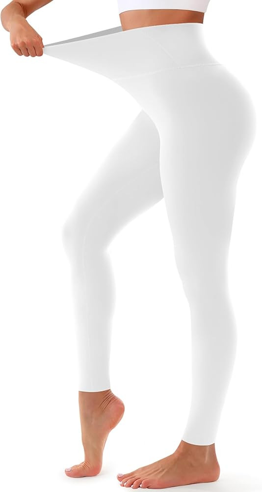 Amazon.com: Bluemaple High Waisted Leggings for Women - Tummy Control Pants Non See Through Worko... | Amazon (US)