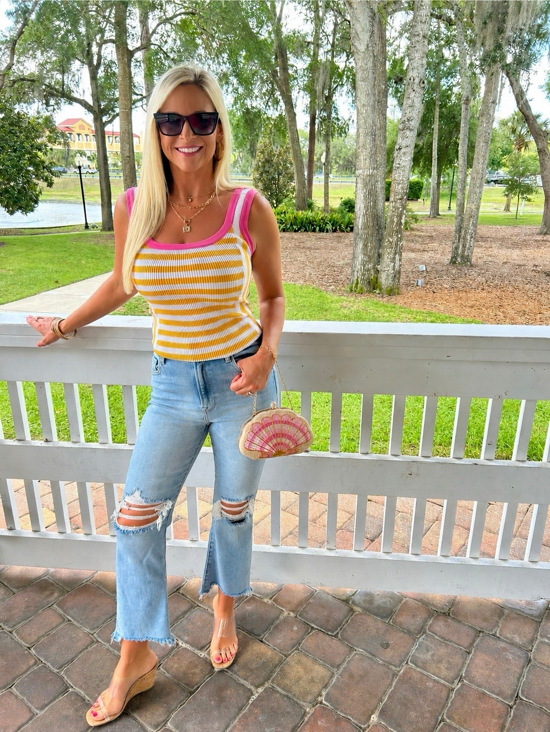 Proof that jeans and a cute knit top will never fail you! These @VICI high waisted jeans are my new go-to! They’re stretchy and so comfortable. For reference, I’m wearing a size 27. Unfortunately the top is sold out 😓 Also, this @amazon shell clutch is my new summer fav 🐚

#LTKmomlife #LTKootd