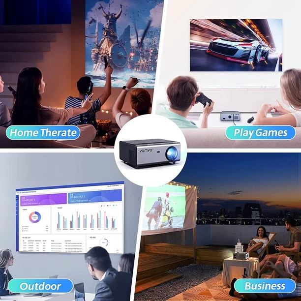 Restored Vamvo 210" Class FHD (1080P) LED Projector (L4500) (Refurbished) | Walmart (US)