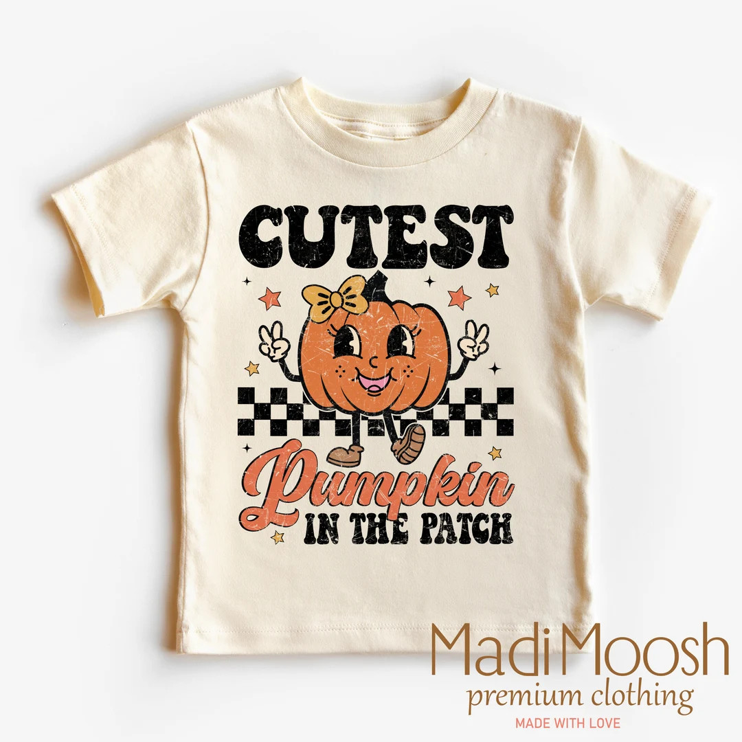 Cutest Pumpkin In The Patch Shirt - Fall Vibes Toddler Tee - Girls Fall Pumpkin Kids Shirt - Adul... | Etsy (US)