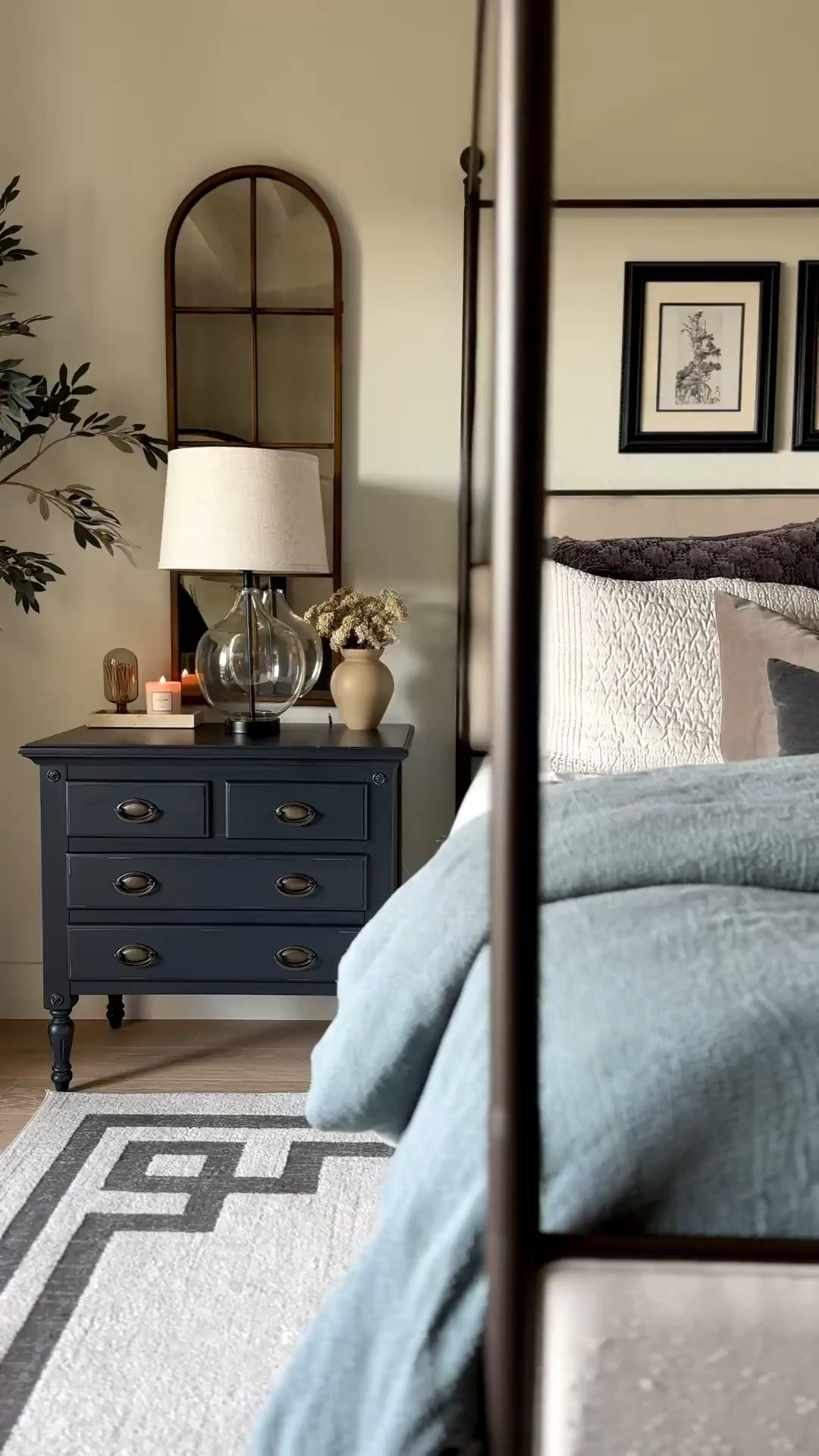 Wayfair bedroom nightstand and mirror combo. So pretty and chic.

#LTKHome #LTKvlog