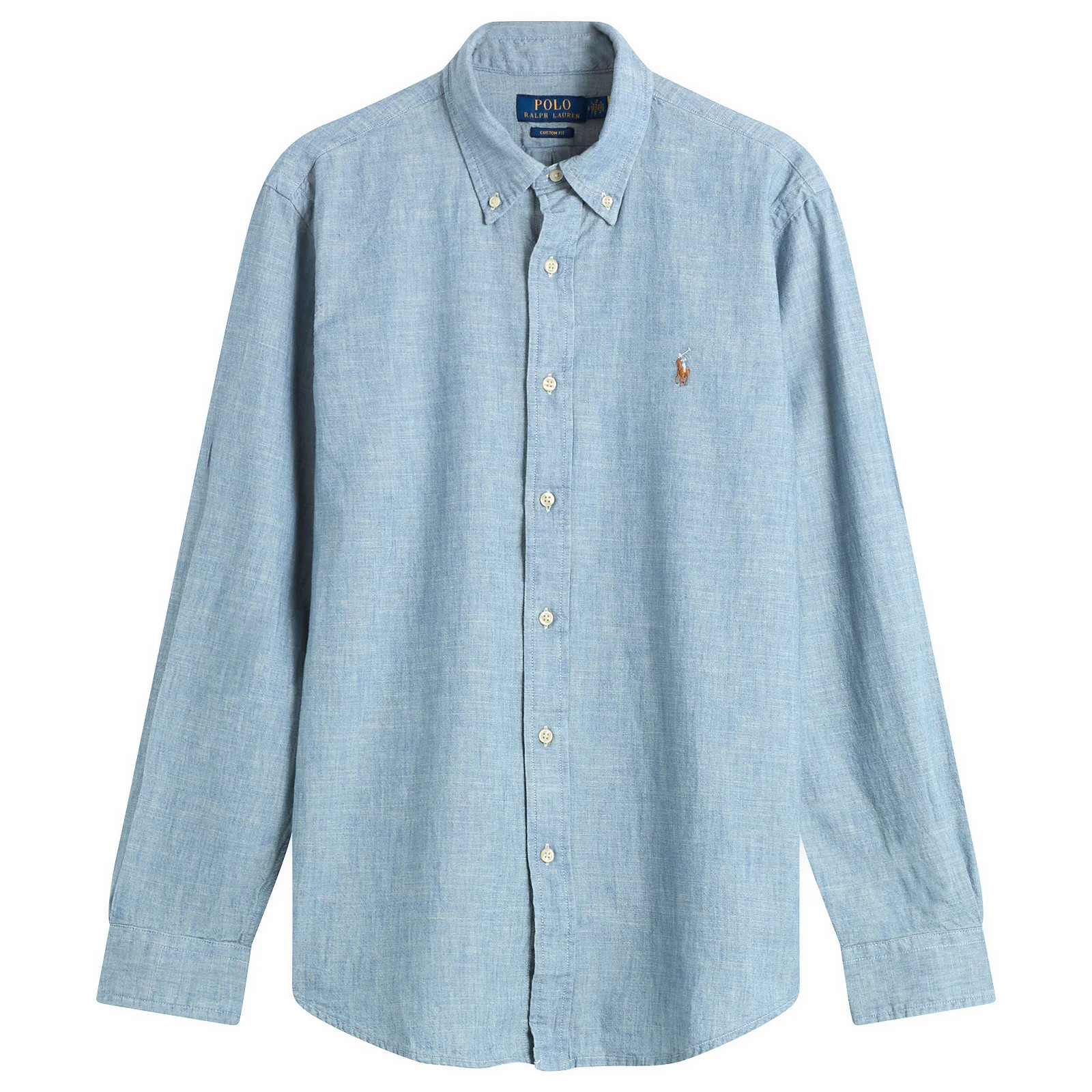 Polo Ralph Lauren Men's Button Down Chambray Shirt in Blue Chambray, Size X-Large | END. Clothing