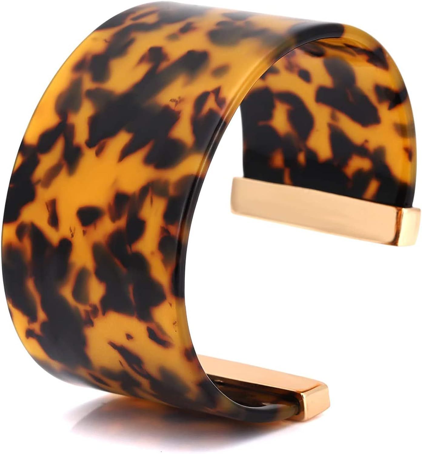 Wide Cuff Bangle Bracelet for Women Acrylic Resin Tortoise Bangle Bracelet Statement Adjustable B... | Amazon (US)