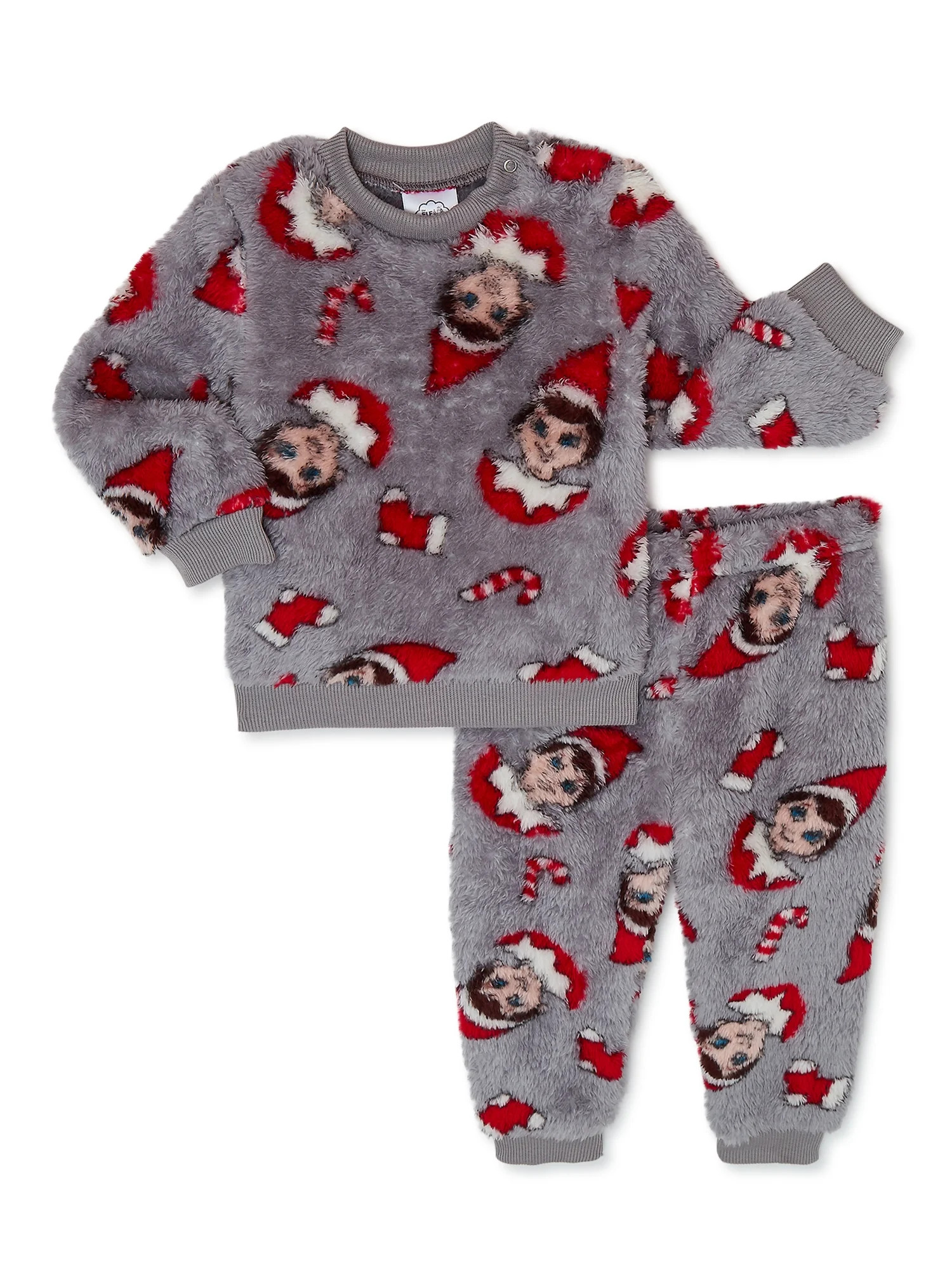 The Elf on the Shelf Baby and Toddler Christmas Faux Sherpa Top and Joggers Set, 2-Piece, Sizes 0... | Walmart (US)