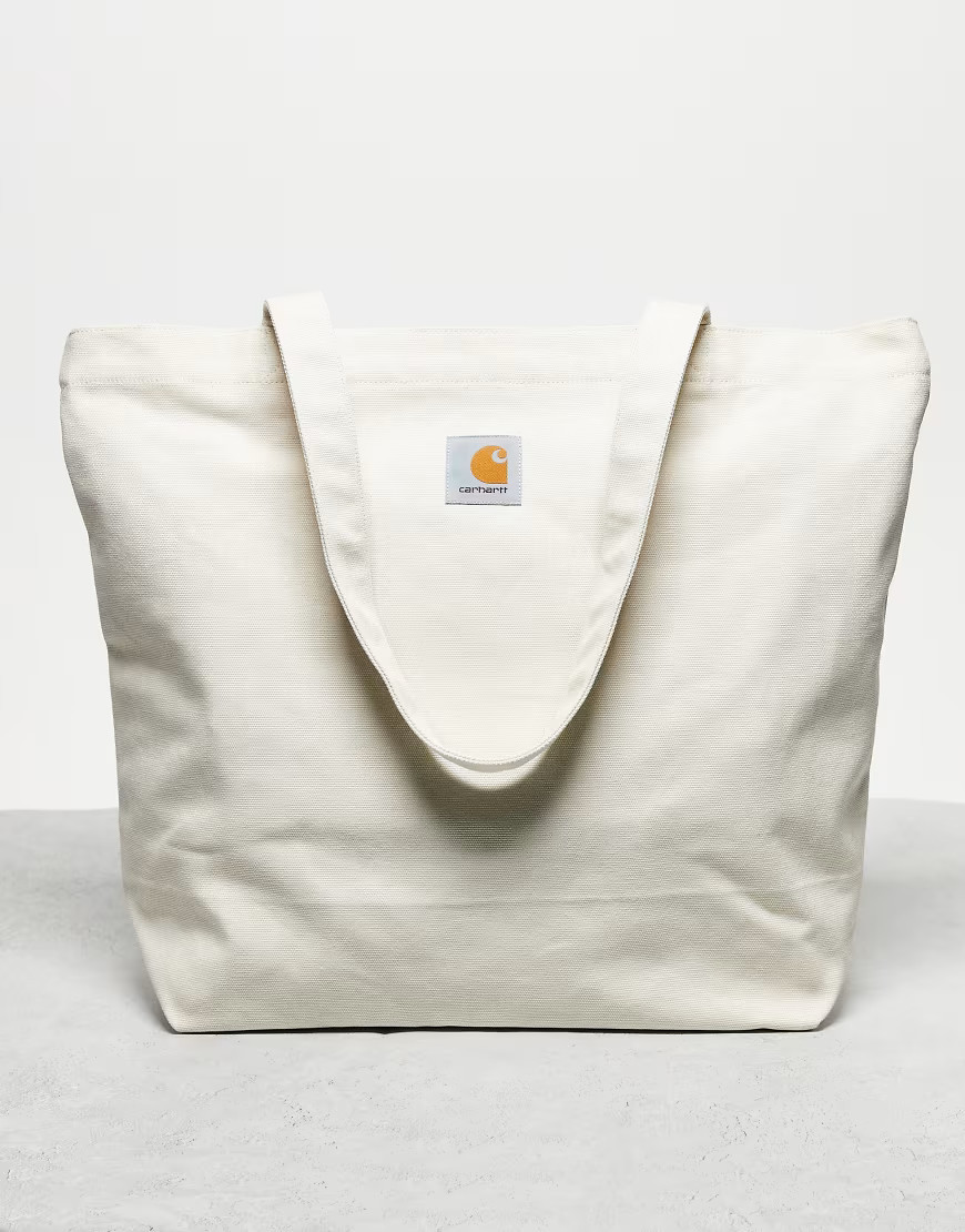 Carhartt WIP graphic canvas tote bag in off white | ASOS (Global)