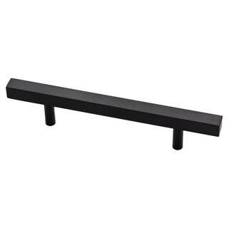 Square 3-3/4 in. (96mm) Center-to-Center Matte Black Bar Pull | The Home Depot