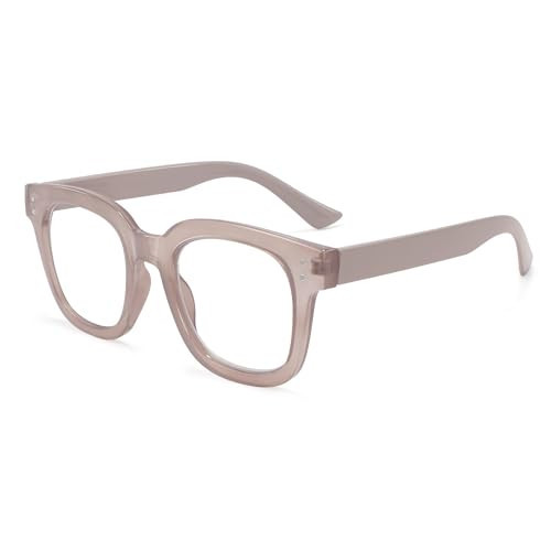 Madison Avenue Blue Light Blocking Glasses Oversized Fashion Blue Light Glasses for Women Anti Eyestrain & UV Protection Computer Eyeglasses (Milk Grey Brown) | Amazon (US)