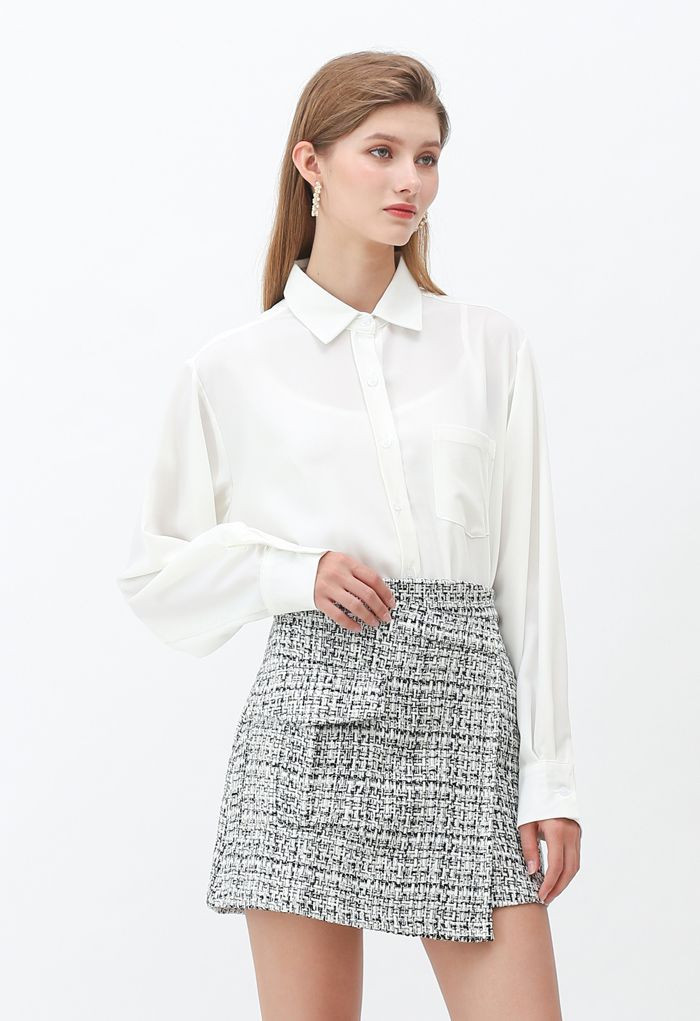 Basic Softness Hi-Lo Shirt in White | Chicwish