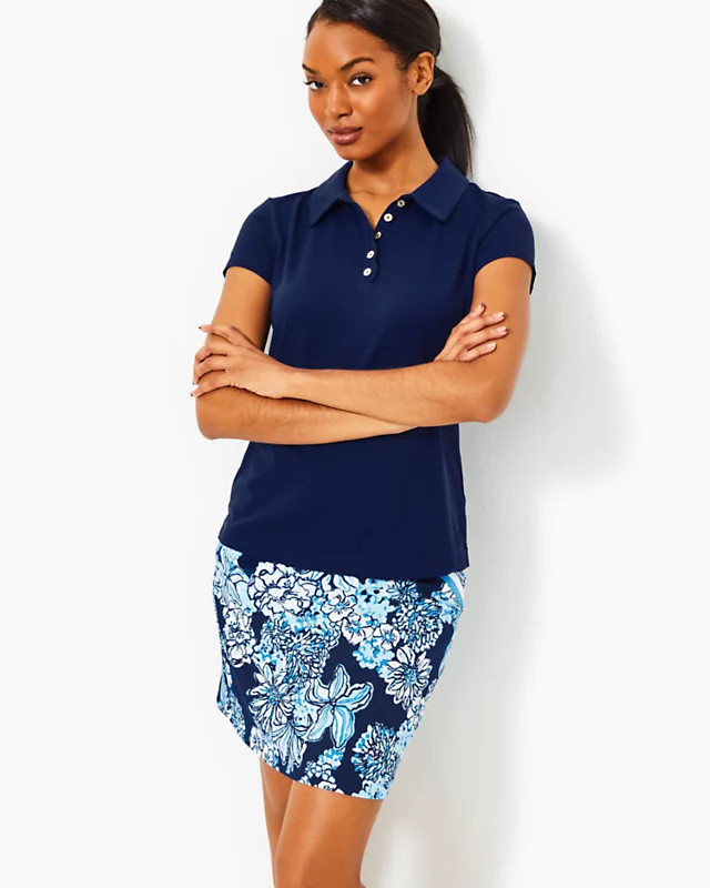 UPF 50+ Luxletic Frida Scallop Polo Top | Lilly Pulitzer
