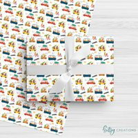 Personalized Christmas Wrapping Paper - Colorful Cars & Animals Custom Made Gift Wrap With Any Name | Etsy (US)