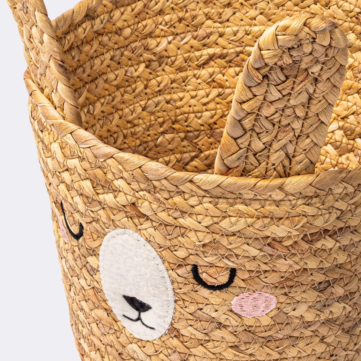 Braided Water Hyacinth Small Round Storage Basket - Rabbit - Cloud Island™ | Target
