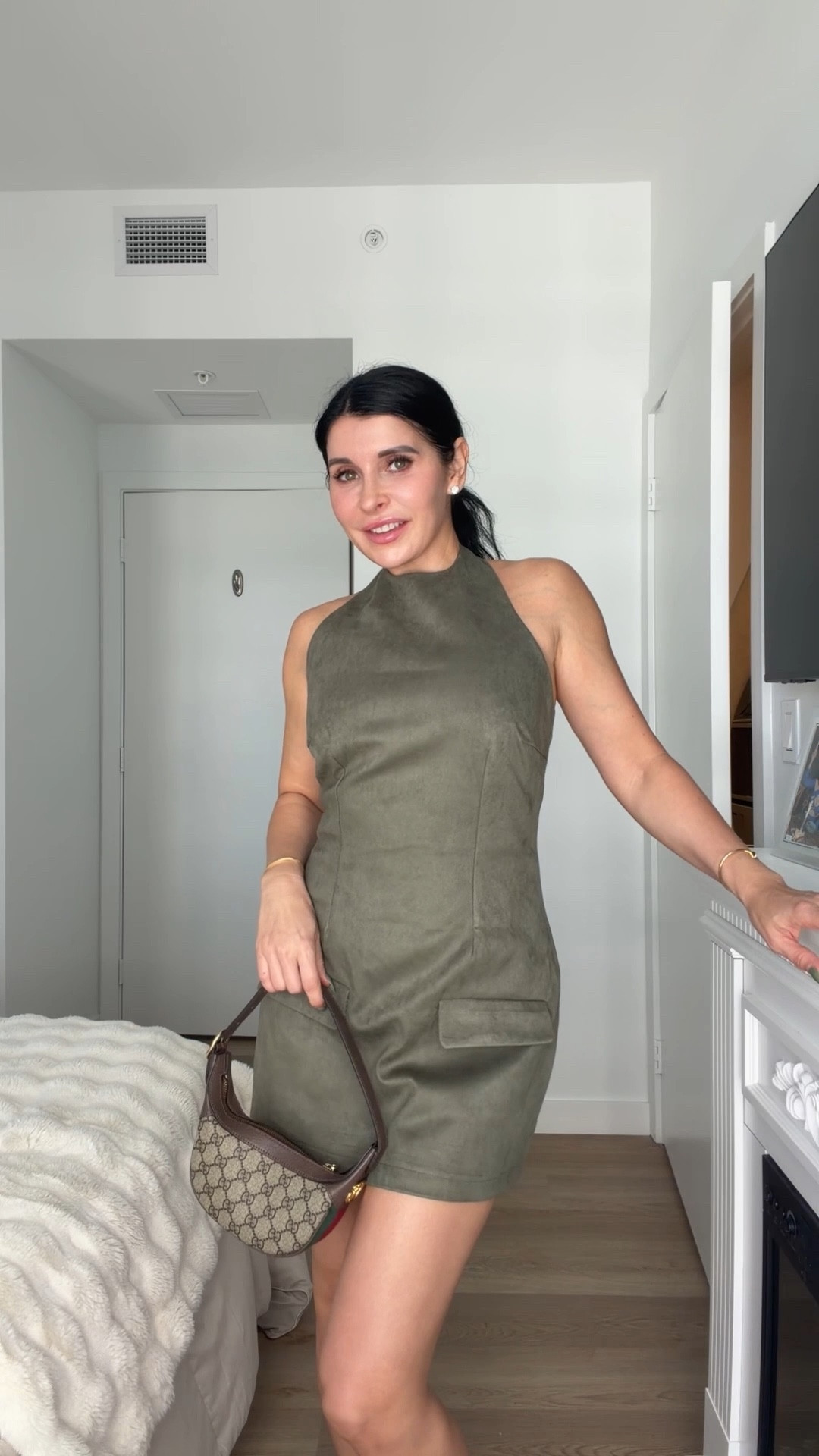 Olive green faux suede mini halter dress 

#LTKFindsUnder100 #LTKootd #LTKgrwm