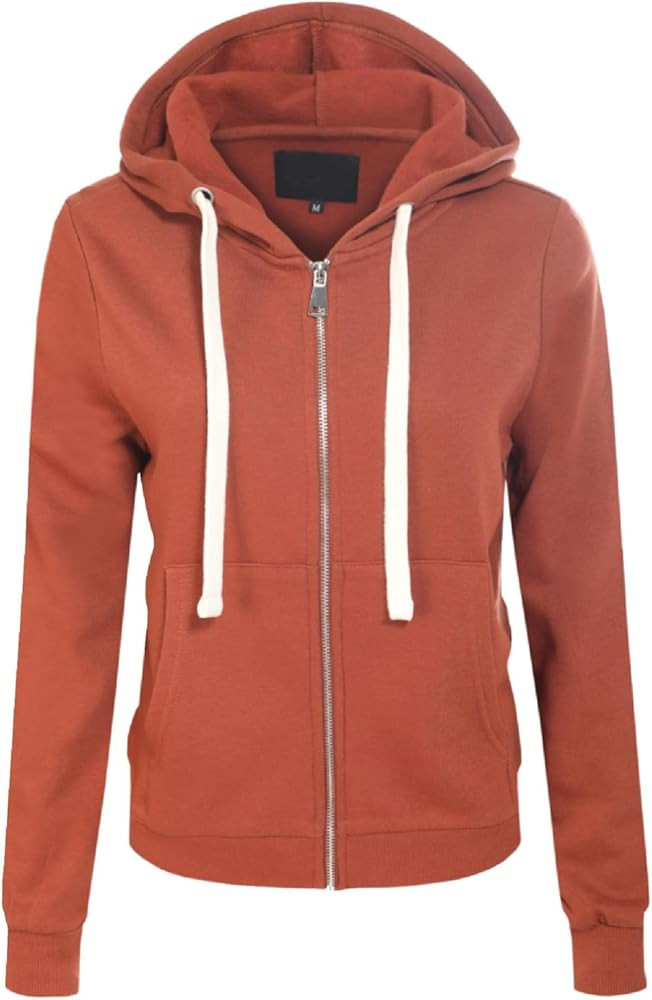 MixMatchy Women's Hooded Sweatshirts Jacket Casual Drawstring Zip Up Hoodie with Pocket | Amazon (US)