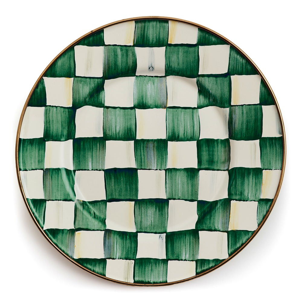 Emerald Check Salad Plate | MacKenzie-Childs