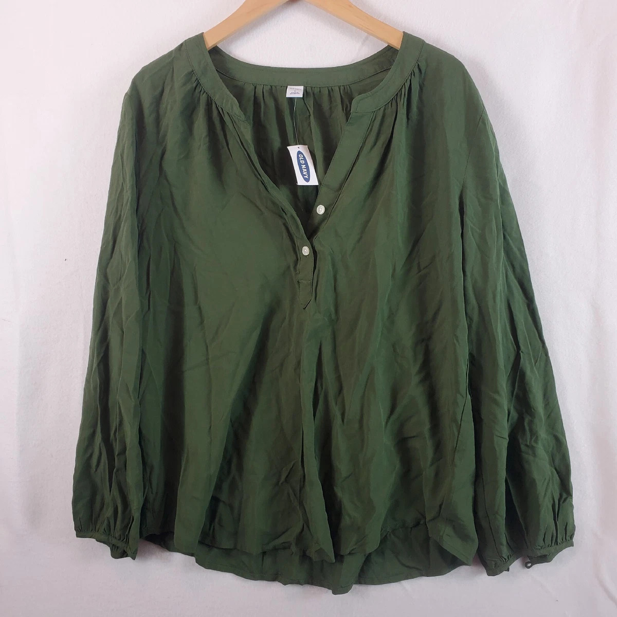 Old Navy women's shirt Open Neck Green Large Top Blouse  | eBay | eBay US