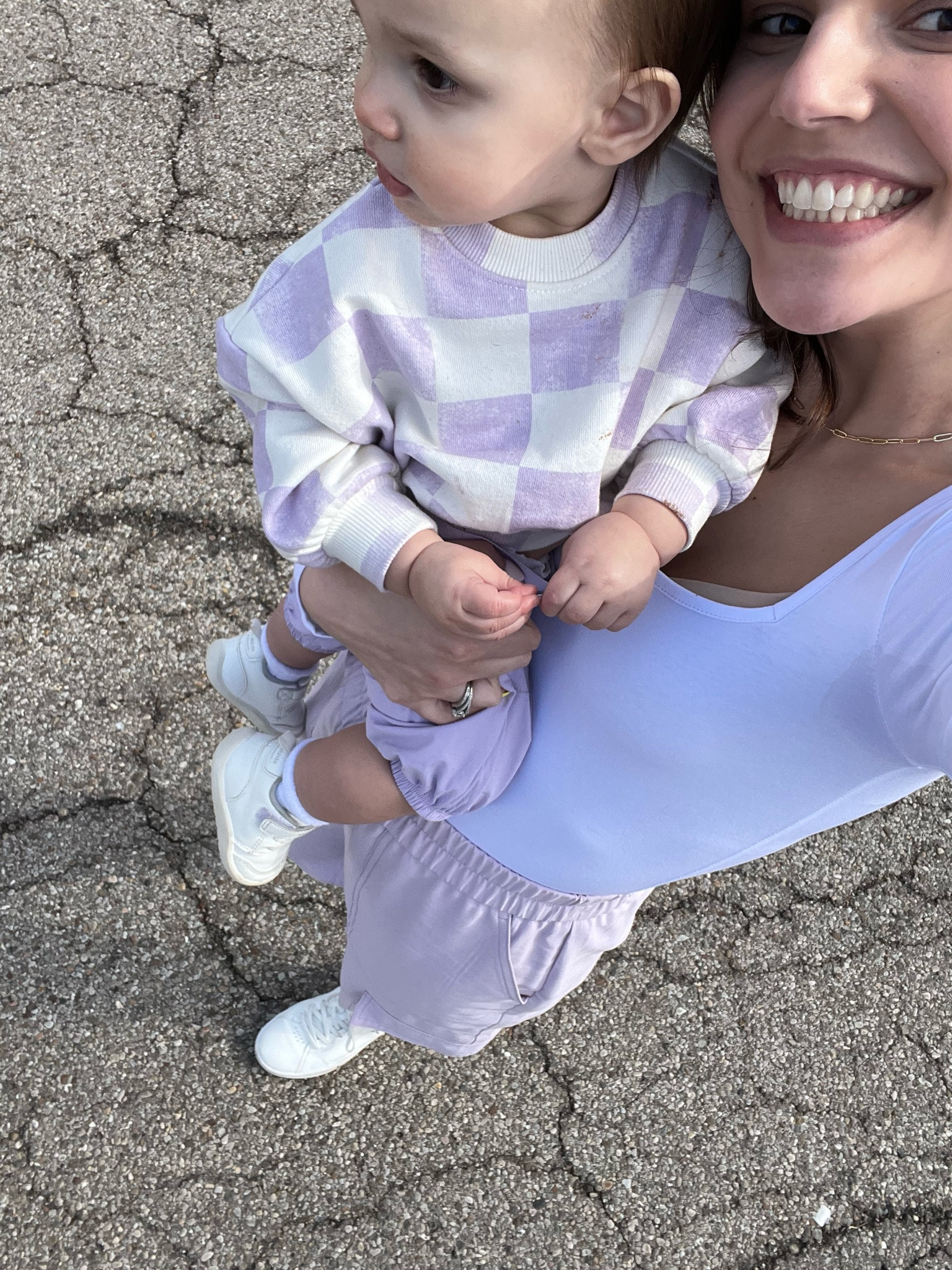 Spring fashion. Toddler outfit. Baby girl clothes. Cargo pants. Spring outfit. Party ootd. Birthday party. Lavender pants. Checkered sweatshirt. Target style. Amazon bodysuit. Amazon fashion. Gold jewelry. Gold chain necklace. Gold hoops. Kendra Scott. Kendra Scott earrings. Stride rite shoes. Baby shoes. On cloud tennis shoes. White tennis shoes

#LTKfindsunder50 #LTKkids #LTKbaby