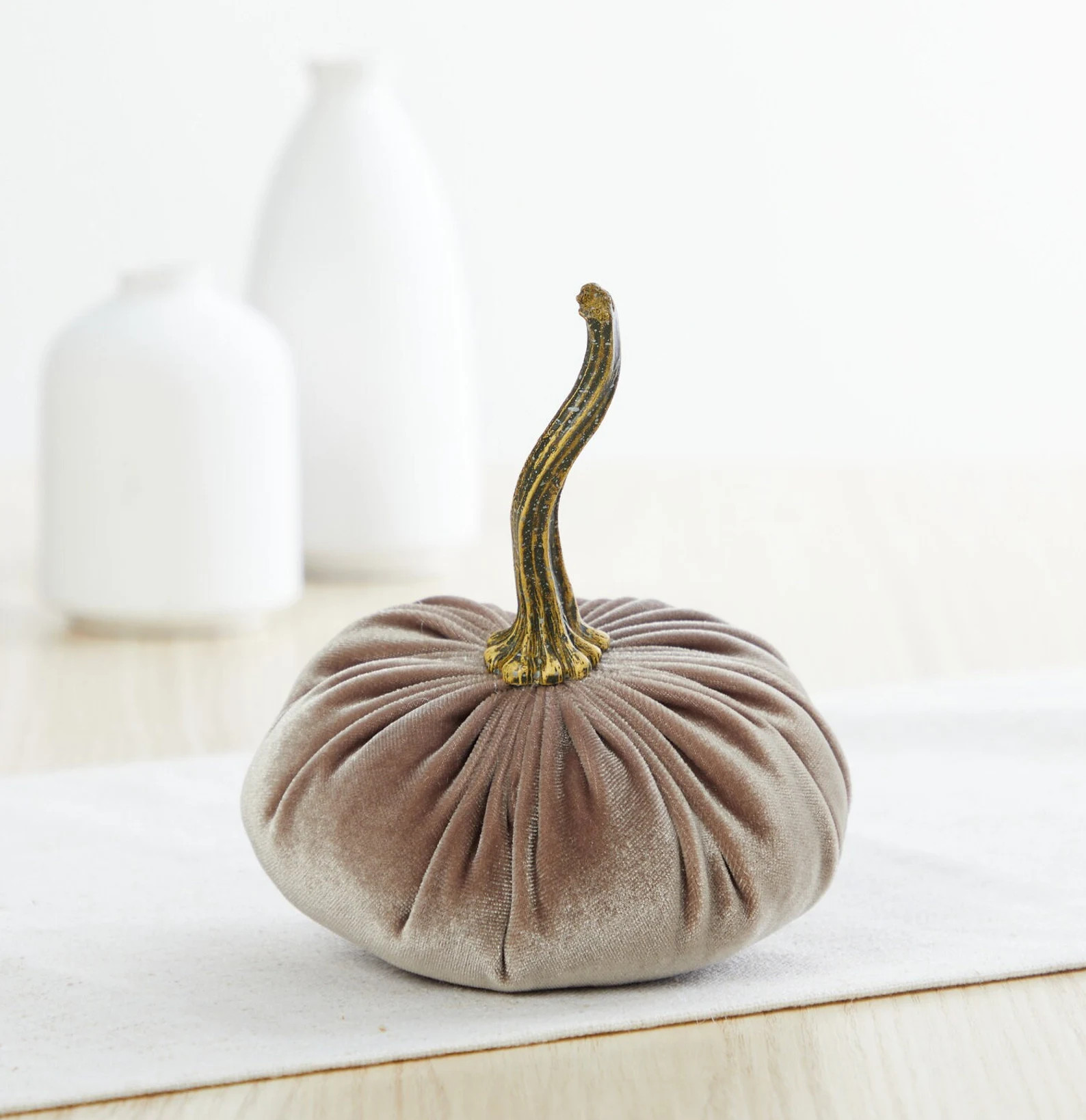 SMALL Velvet Pumpkins Set of 3, Fall wedding centerpiece, modern rustic farmhouse decor, mantel d... | Etsy (US)