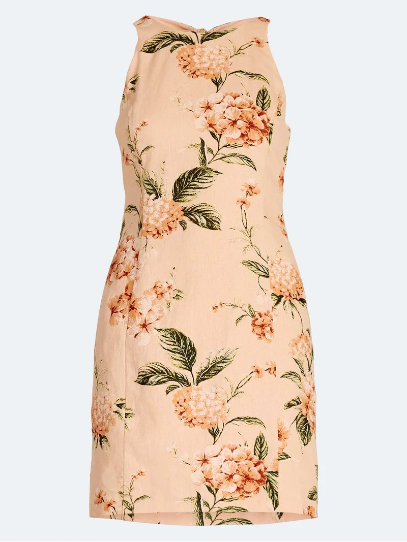 Scoop Women's and Women’s Plus Tie Back Mini Dress, Sizes 0-26W | Walmart (US)