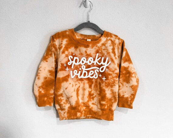 Spooky Vibes Tie Dye Halloween Toddler or Adult Sweatshirt or - Etsy | Etsy (US)