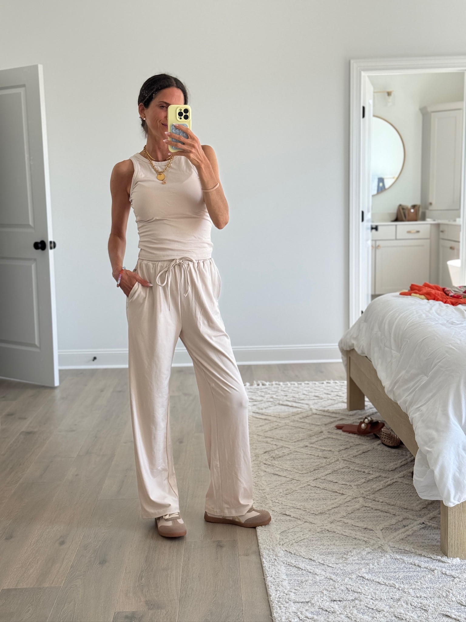 Neutral lounge set perfect for travel days, casual errands, and comfy everyday outfits. Soft, lightweight, and easy to wear.

#LTKootd #LTKmomlife #LTKSeasonal