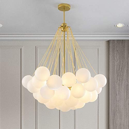 LITFAD Modern Stylish Bubble Ball Chandelier Ivory Glass 37 Lights LED Pendant Light Dining Room ... | Amazon (US)
