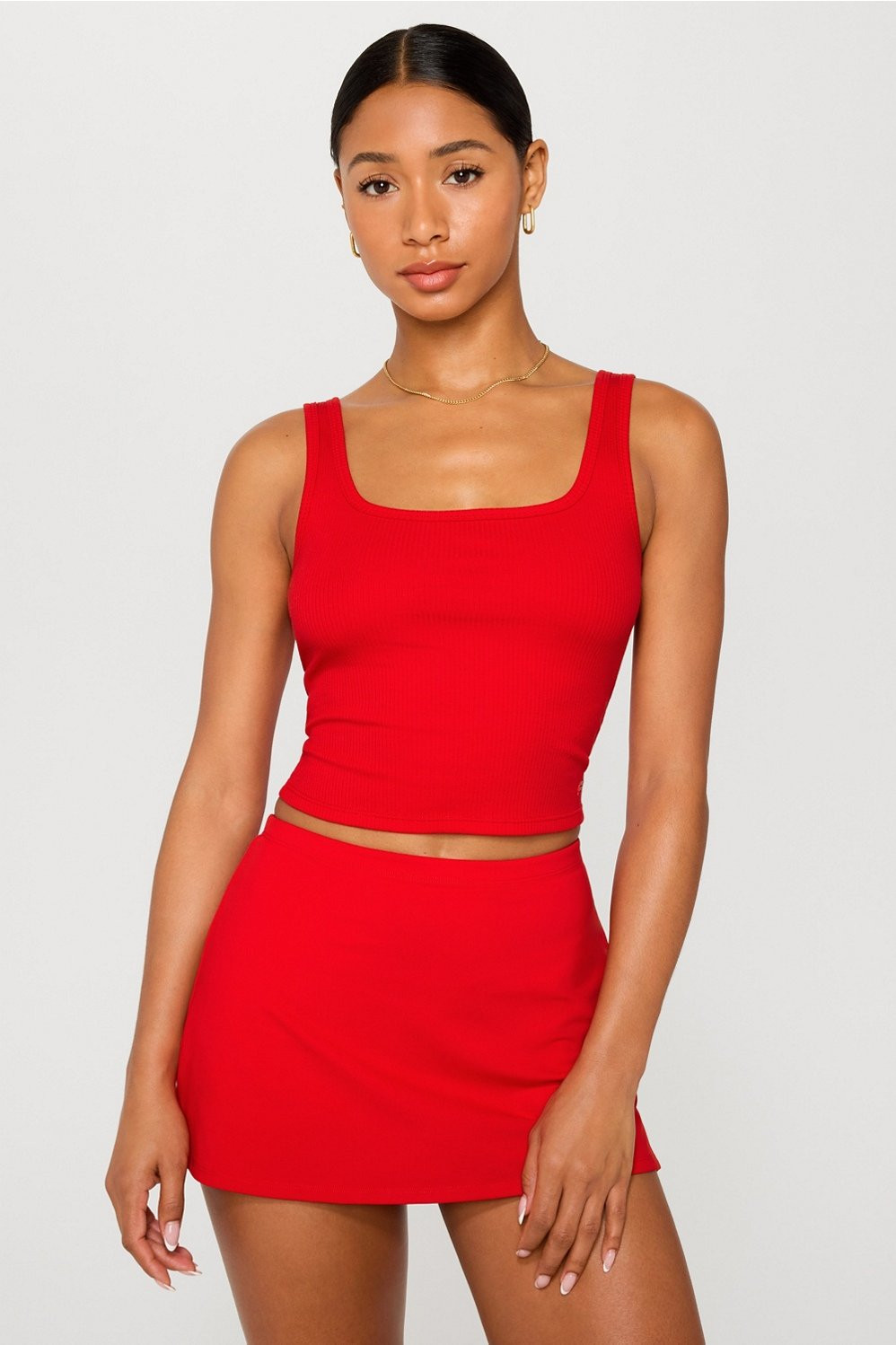 Daily Rib Cropped Square Neck Tank | Fabletics