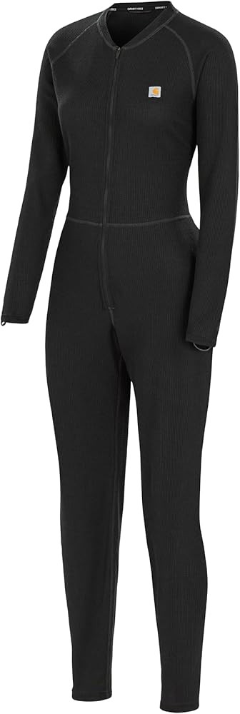 Carhartt Women's Midweight Cotton Blend Waffle Zip Front Union Suit | Amazon (US)