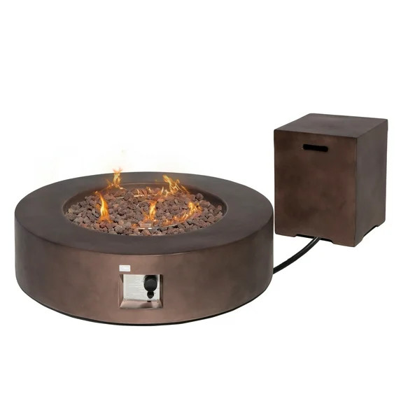 COSIEST 2-Piece Outdoor Propane Firepit Table Set Side Table with Tank Table | Walmart (US)