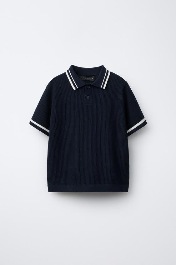 BASIC RIB KNIT POLO SHIRT | Zara US