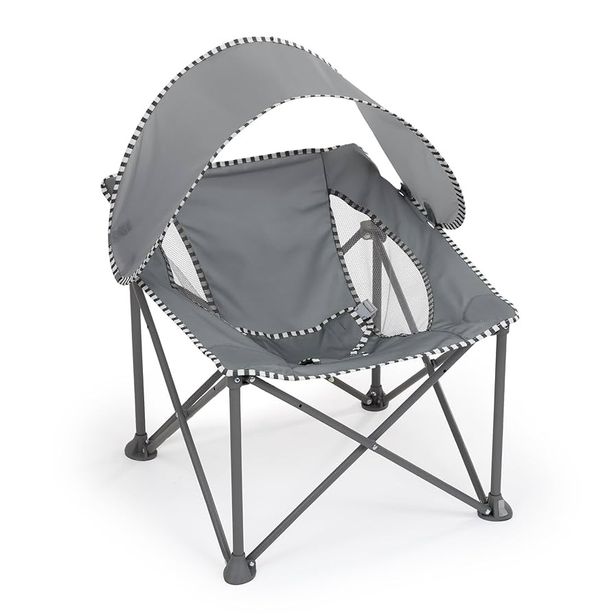 Bright Starts Pop 'N Chill Travel Seat, Indoor/Outdoor Use, Infant Seat with UPF 50+ Canopy, Grey... | Amazon (US)