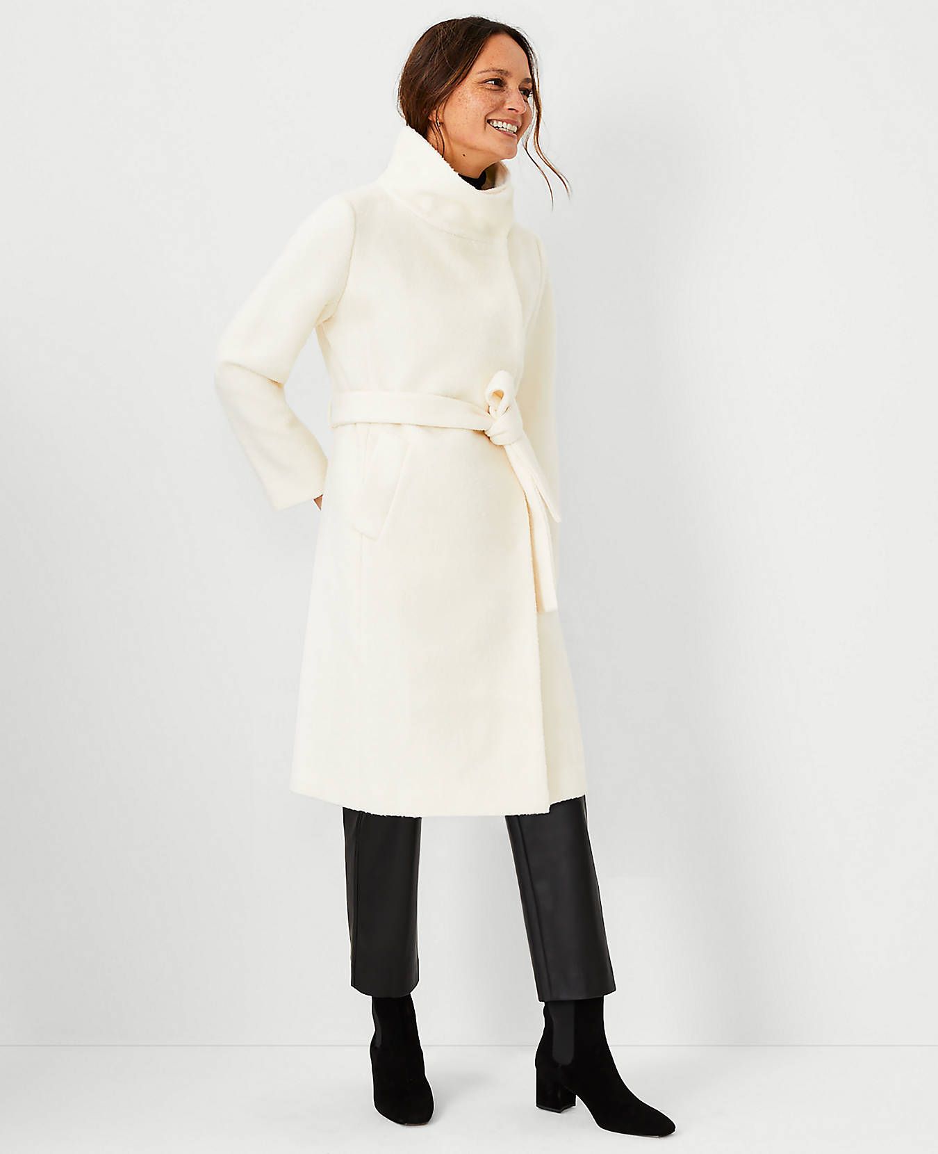 Tall Belted Funnel Neck Coat | Ann Taylor | Ann Taylor (US)