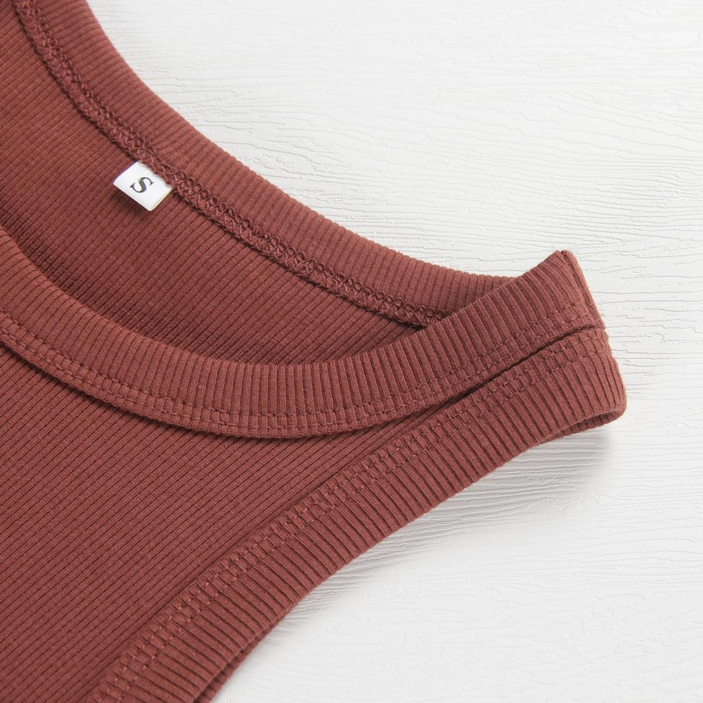 Artfish Women Casual Basic Sleeveless High Neck Rib-Knit Y2k Crop Tank Top | Amazon (US)
