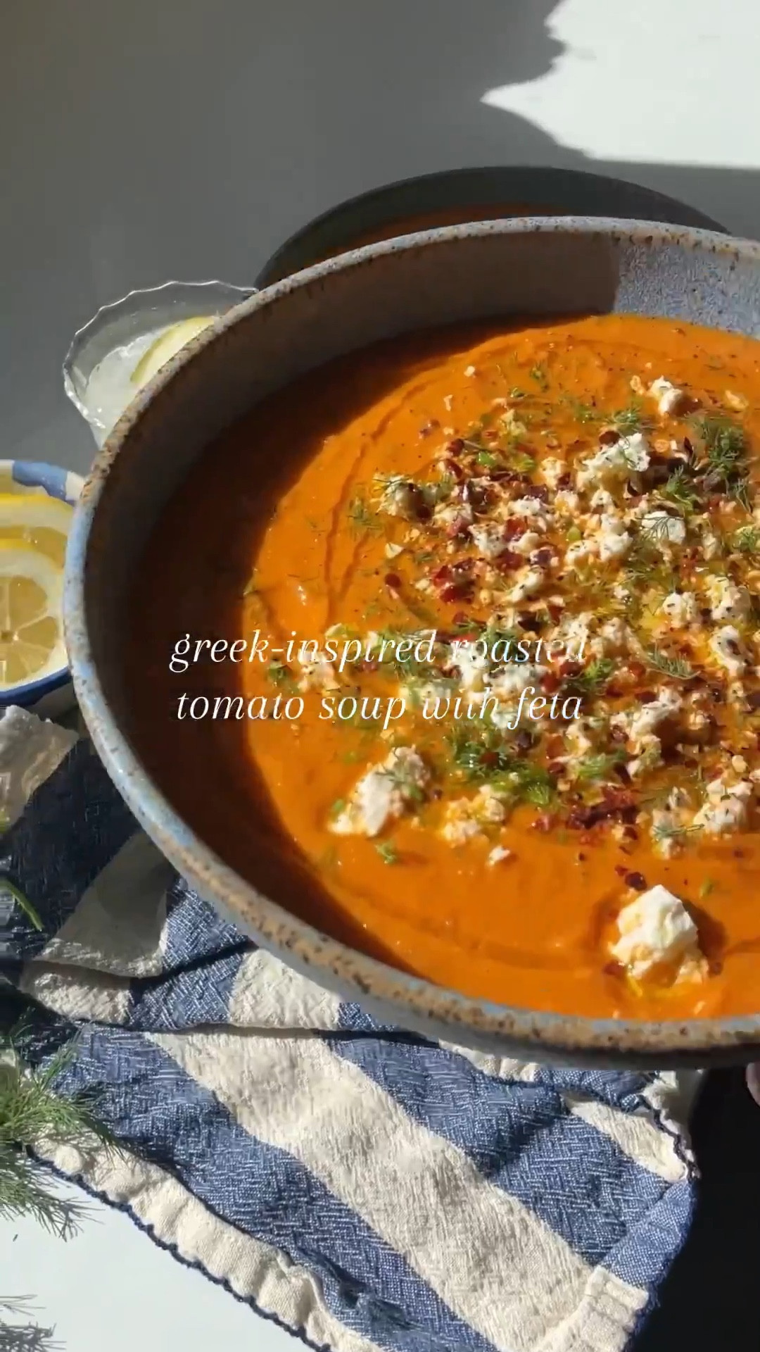 Soup Week, Day 3! If you love classic tomato basil soup, this Greek-Inspired Roasted Tomato Soup with Feta is a fun twist you have to try 🇬🇷✨ 🍅.

Instead of heavy cream, tangy feta is blended right into the roasted tomatoes, onion, and garlic for a creamy texture and bold, savory flavor. A squeeze of lemon + a sprinkle of fresh dill take it over the top. 🌿 It’s simple, satisfying, and perfect alongside a gooey grilled cheese for family dinner. The kids are OBSESSED. Comfort food with a Mediterranean flair!

https://thedefineddish.com/greek-inspired-roasted-tomato-soup-with-feta/

Video Credit: @themindfulhapa

#LTKHome #LTKSeasonal #LTKFindsUnder100