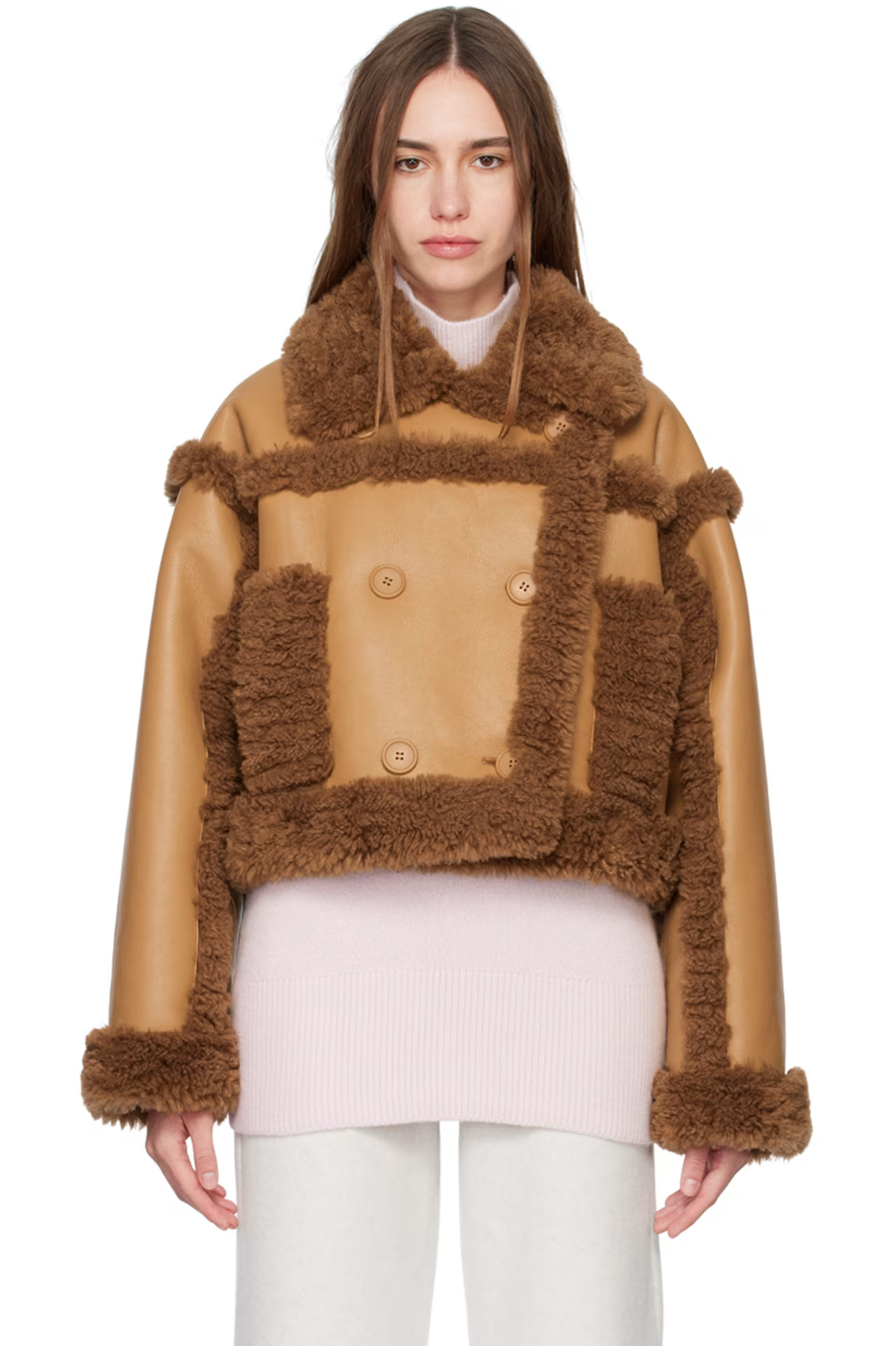 Stand Studio - Brown Kristy Faux-Shearling Jacket | SSENSE