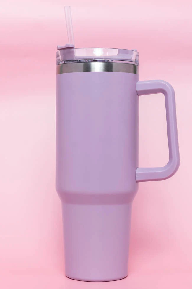 Sippin' Pretty Lilac 40 oz Drink Tumbler With Lid And Straw | Pink Lily