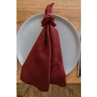 Crimson Red Cotton Napkins, Maroon Muslin Cheesecloth Dark Cloth Waffle Textured Table Napkins | Etsy (US)