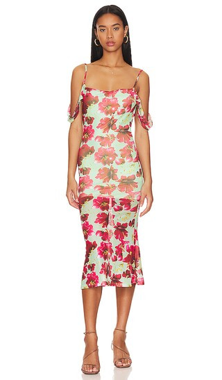 Brea Midi Dress in Green Multi | Revolve Clothing (Global)