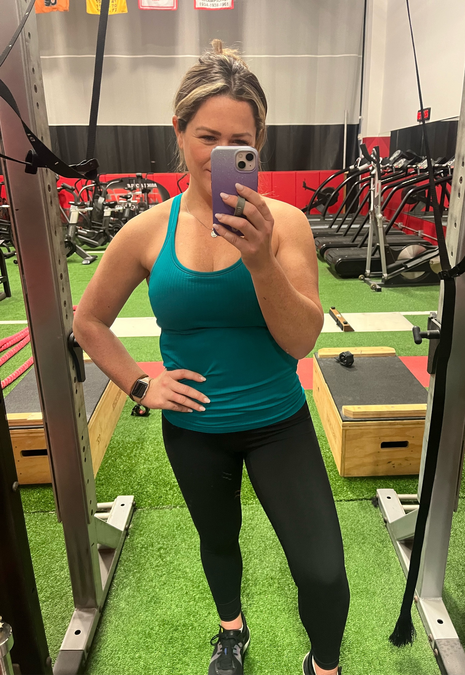 Gym outfit steals! Built in bra top and feel like Align not Lulu pants! 
top size- L
Bottom size- M

#LTKfindsunder50 #LTKfitness