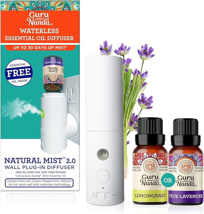 GuruNanda Portable Diffuser Plug-in 2.0 with FREE Essential Oil, Diffuser For Office, Essential O... | Amazon (US)