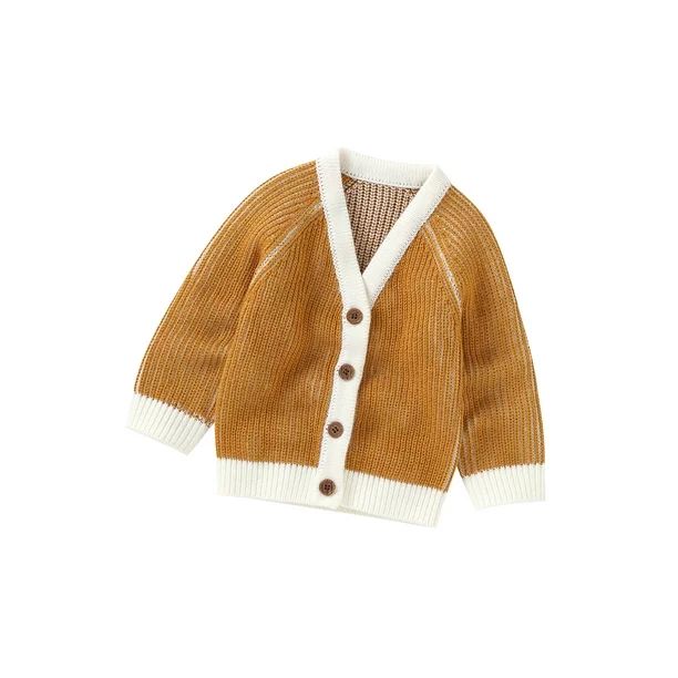 Newborn Baby Boy Girl Knitted Cardigan Solid Color Long Sleeve Single-breasted Sweater Outwear - ... | Walmart (US)