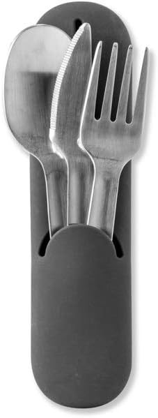 W&P Porter Stainless Steel Utensils with Silicone Carrying Case | Charcoal | Spoon, Fork & Knife ... | Amazon (US)