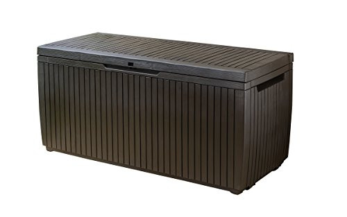 Keter Springwood 80 Gallon Resin Outdoor Storage Box for Patio Furniture Cushions, Pool Toys, and Ga | Amazon (US)