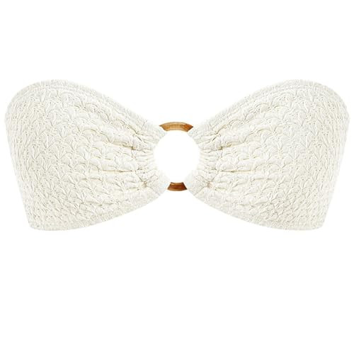 ZAFUL Women's Bandeau Bikini Top Strapless Swimsuit Top O Ring Tie Back Bathing Suit Tops Tube To... | Amazon (US)